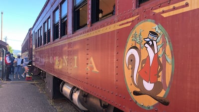 The Skunk Train has been running through redwood forests and river canyons to Fort Bragg since 1885, when it was built to transport timber. AP