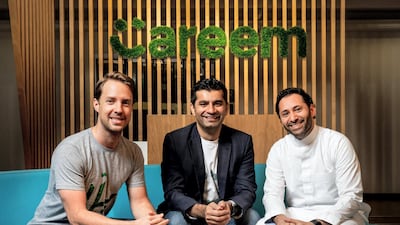From left, Careem co-founders Magnus Olsson, Mudassir Sheikha and Abdulla Elyas. Photo courtesy Careem