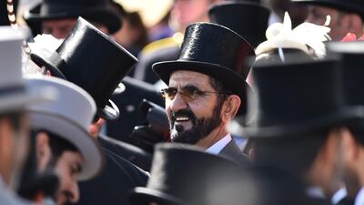 Godolphin celebrated their first win in the Epsom Derby as William Buick rode Masar to victory, much to the delight of Sheikh Mohammed bin Rashid, Vice President of the UAE and Ruler of Dubai, and Sheikh Hamdan bin Mohammed, Crown Prince of Dubai. Glyn Kirk / AFP