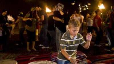 The Desert Drum events attract hundreds of percussionists - of all ages.