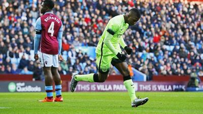 Manchester City's Kelechi Iheanacho celebrates scoring against Aston Villa in the FA Cup last week. Darren Staples / Reuters / January 30, 2016