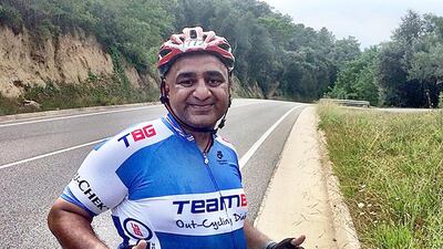 Shahzad Ahmed is currently four days into the 15-day mHealth Grand Tour from Vienna, in Austria, to Barcelona in Spain. Courtesy Shahzad Ahmed