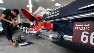 More and more Dubai residents are purchasing classic vehicles as a status symbol or as an investment. Chris Whiteoak / The National