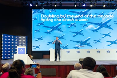 IndiGo chief executive Pieter Elbers, speaking at a press conference during the Iata annual general meeting in June in New Delhi. Photo: Iata