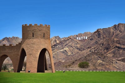 The Hatta sign can be seen from several vantage points in the Dubai enclave. Photo: Meraas