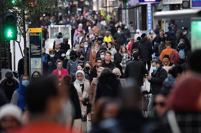 Shoppers on Oxford Street, London, after new nationwide restrictions were announced, November 2. Reuters