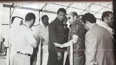 Dr Merle Jensen seen with Muhammad Ali. Courtesy Merle Jensen/University of Arizona