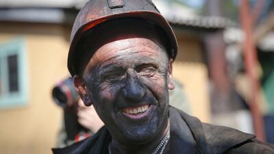 A miner at the Gorniak 95 coal mine in Makiyivka, near Donetsk. In the first quarter, Ukraine produced 5.99 million metric tonnes of coking coal, which is used in steel making, down 4.2 per cent from 6.25 million metric tonnes during the same period of 2013. Maxim Zmeyev / Reuters