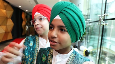 Brightly coloured turbans were the order of the day at the celebrations.