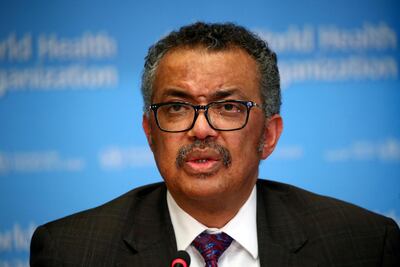 World Health Organisation chief Tedros Adhanom Ghebreyesus speaks on the situation of the coronavirus. Reuters