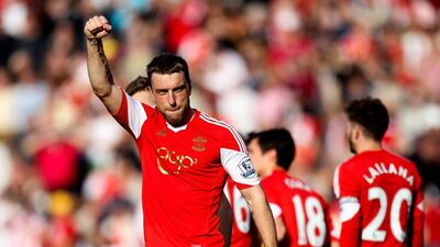 Ricky Lambert of Southampton celebrates after scoring his team’s second goal of the game during the Premier League match between Southampton and Newcastle United at St Mary’s Stadium on March 29, 2014 in Southampton, England. Ben Hoskins/Getty Images