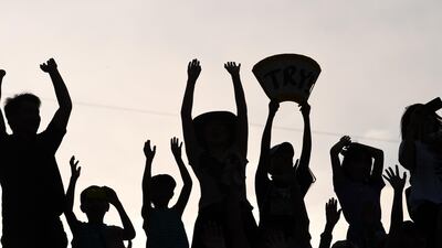 Supporters ahead of the Rugby World Cup Pool C match between France and Tonga at the Kumamoto Stadium in Kumamoto on Sunday, October AFP