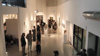 Visitors at Made in Tashkeel. Courtesy of Tashkeel