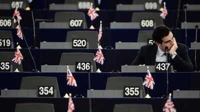 Member of Parliament Marco Valli attends a debate on the European Commission’s investment plan for Europe, at the European Parliament in Strasbourg, northeastern France. Frederick Florin / AFP