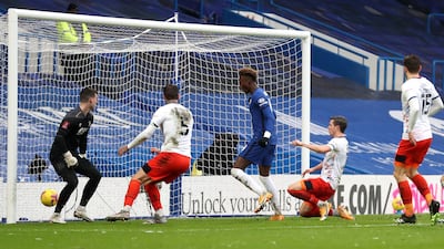 Tammy Abraham completes his hat-trick. Getty