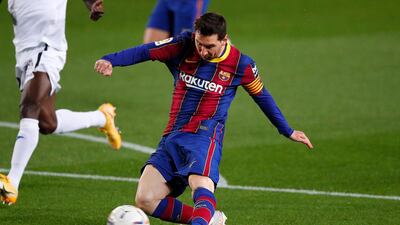 Lionel Messi scored twice against Getafe at Camp Nou. Getty