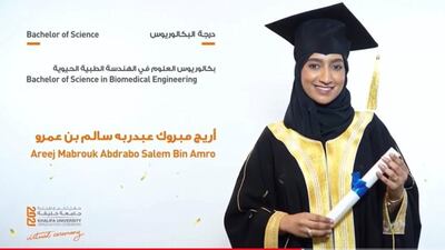 The graduation was held virtually with the students appearing on screen.