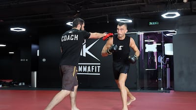 Mohammad Yahya during a training session at TKMMAFIT in Dubai.