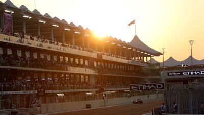 German driver Sebastian Vettel on his way to victory in the inaugural Abu Dhabi Grand Prix on November 1, 2009. Stephen Lock / The National