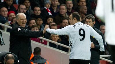 Dimitar Berbatov's transfer away from Manchester United may have been convoluted, but it's paid off not just for him but for Fulham, as his double against Arsenal showed. Tom Hevezi/AP