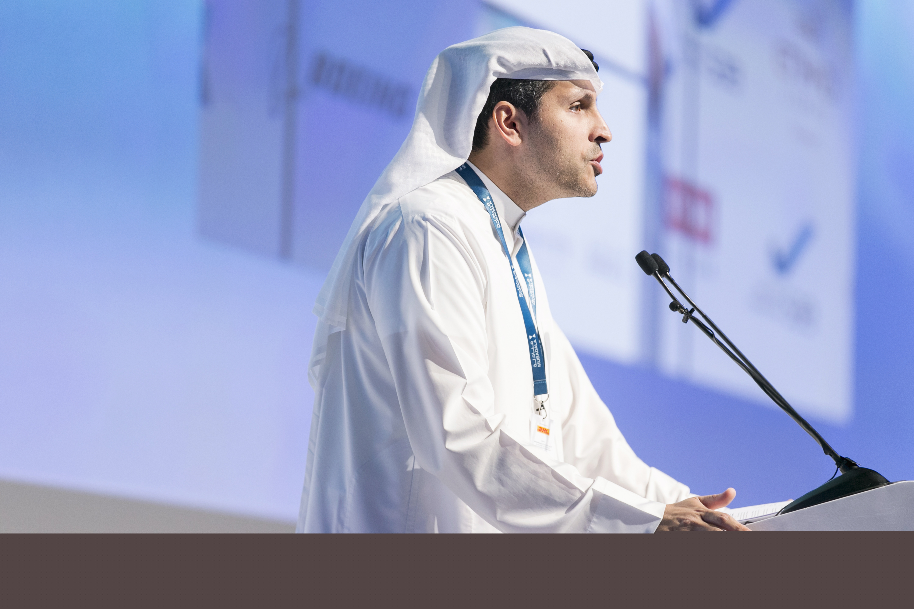 Mubadala chief executive and managing director Khaldoon Al Mubarak says the speed at which companies can invest in these new sources of energy takes time. Reem Mohammed / The National