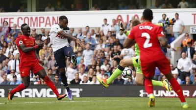 Tottenham’s Danny Rose scores their first goal. John Sibley / Action Images / Reuters