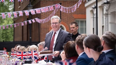 Mr Starmer hosts a VE Day 80th anniversary street party on Downing Street, London, in May 2025