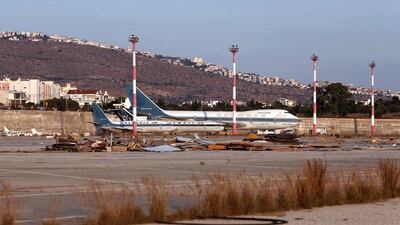 Olympic Airways airplanes stand on the premises of the former Athens International Airport, Hellenikon. Reuters