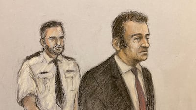 Court artist sketch by Elizabeth Cook of Pc David Carrick (right) appearing at Southwark Crown Court in London for sentencing. PA.