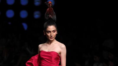 Gauri and Nainika sent a lot of red down their runway this season. EPA