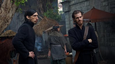 A handout still from Silence showing Adam Driver and Andrew Garfield. Courtesy StudioCanal