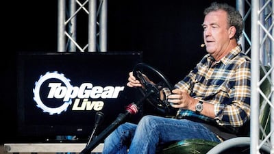 British TV presenter Jeremy Clarkson during the rehearsal of the popular TV show 'Top Gear Live' in Amsterdam on April 26, 2013. Koen Van Weel / EPA