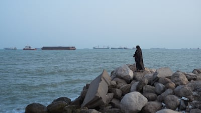 Ships anchored in the Strait of Hormuz as seen from Bandar Abbas, Iran. The key waterway remains a flashpoint between Washington and Tehran. Getty Images