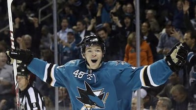 San Jose Sharks' Tomas Hertl raised some eyebrows around the league after his circus shot against the New York Rangers. Marcio Jose Sanchez / AP Photo