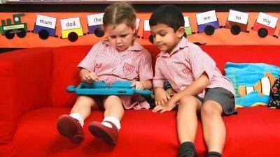 Some experts suggest withholding tablets and smartphones from children younger than 6. Lee Hoagland / The National