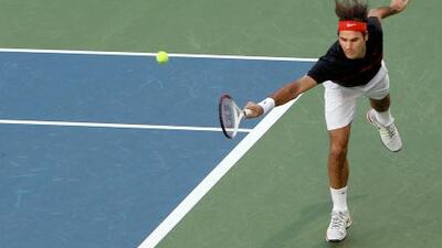 Roger Federer called playing at the Dubai Tennis Championships 'first-strike tennis here'.