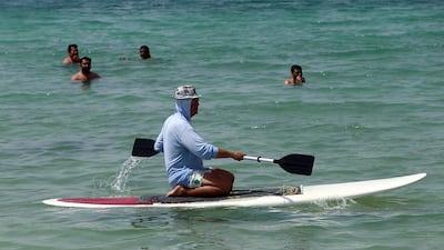 Kite Beach in Dubai was a popular choice for people wanting to enjoy their long weekend. Satish Kumar / The National