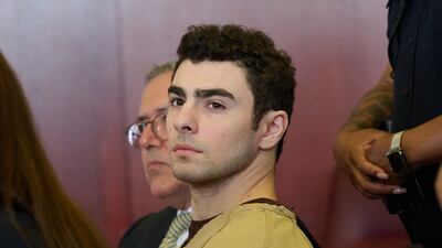 Luigi Mangione appears for a pretrial hearing in New York, on Tuesday. Bloomberg