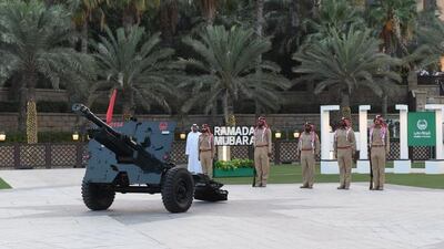 Dubai Police's cannon team will fire the shot that will signal the start of Ramadan and the breaking of the fast each evening this month. Courtesy - Dubai Police