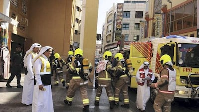 A mock evacuation drill at Naif Market. Courtesy Dubai Municipality
