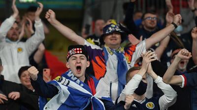Scotland fans celebrate in London after the match. Reuters