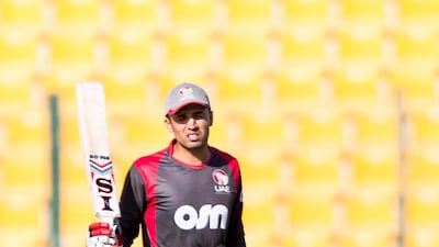 UAE's Rohan Mustafa took two wickets in the win over Nepal on Friday. Nezar Balout.
