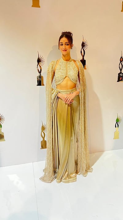 Actress Ananya Panday in a dress by Pakistani designer Faraz Manan. Photo: IIFA