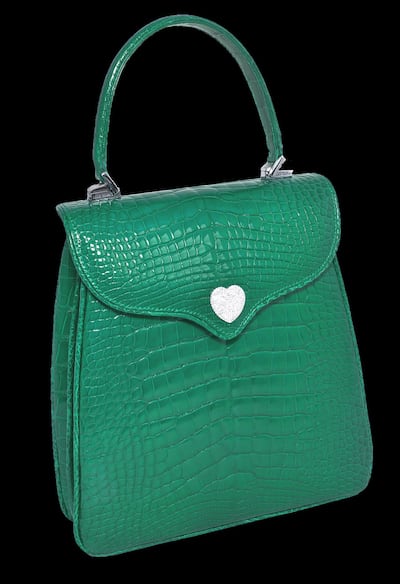 Princess Diana Diamond Heart Green Alligator