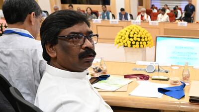 Hemant Soren, former chief minister of Jharkhand, in eastern India, was arrested on Wednesday by federal financial police. Getty Images