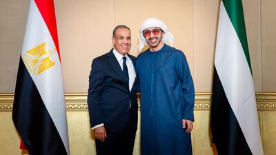 Sheikh Abdullah bin Zayed, Deputy Prime Minister and Minister of Foreign Affairs, with Egypt's Foreign Minister Badr Abdelatty. Wam