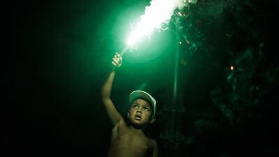 Fans of the Palmeiras football team celebrate the team's 12th Brazilian championship title after their match against Cruzeiro in Sao Paulo, Brazil. EPA