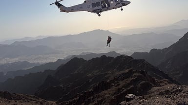 Dubai Police dispatched the national ambulance air unit and paramedics to help the hiker. Photo: Dubai Police