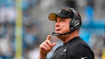 Sean Payton during New Orleans Saints' game against the Carolina Panthers. Getty