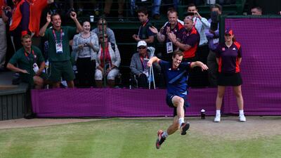 Murray becomes the first British singles champion in over 100 years after defeating Roger Federer of Switzerland at the London 2012 Olympic Games. Getty Images